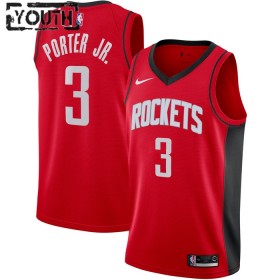 Dres Houston Rockets Kevin Porter JR 3 Nike 2022-23 Icon Edition Crvena Swingman - Dječji